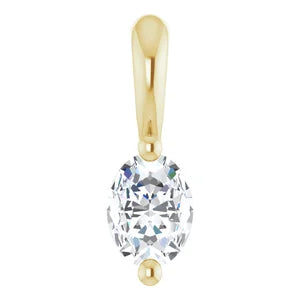 1/4 Carat Oval Lab-Grown Diamond Solitaire Pendant In 14K Yellow Gold