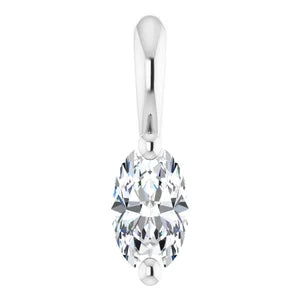 1/4 Carat Oval Lab-Grown Diamond Solitaire Pendant In 14K White Gold
