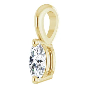 1/4 Carat Oval Lab-Grown Diamond Solitaire Pendant In 14K Yellow Gold