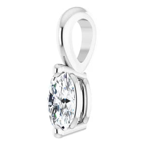 1/4 Carat Oval Lab-Grown Diamond Solitaire Pendant In 14K White Gold