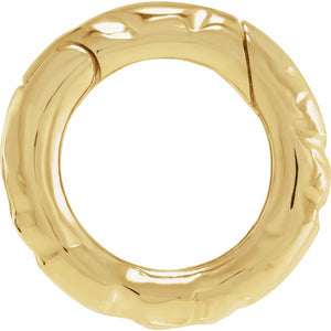 Hinged Round Hammered Charm Bail In 14K Yellow Gold