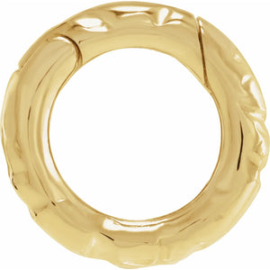Hinged Round Hammered Charm Bail In 14K White Gold