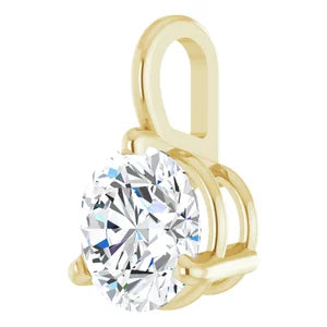 1/2 Carat Round Diamond Solitaire Charm Pendant In 14K Yellow Gold