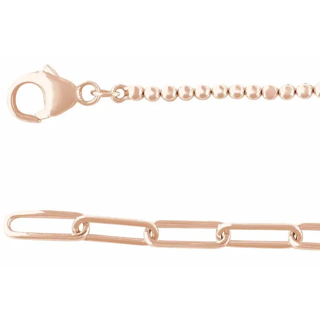 Adjustable 3 And 1/5 Carat Natural Diamond Tennis Necklace In 14K Rose Gold