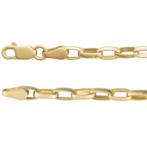 Extra Large Puffy Solid Cable Chain Necklace In 18K Gold Vermeil