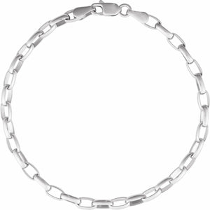 Extra Large Puffy Solid Cable Chain Necklace In Sterling Silver