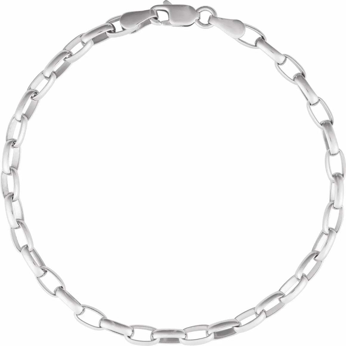 Extra Large Puffy Solid Cable Chain Necklace In Sterling Silver