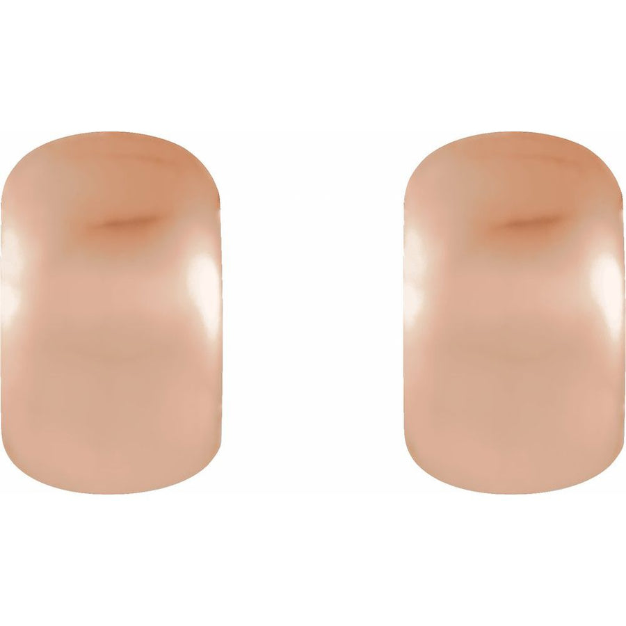 14K Brushed Rose Gold 11.5 mm Huggie Hoop Earrings