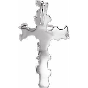 Men's Sculptural Cross Pendant In Sterling Silver