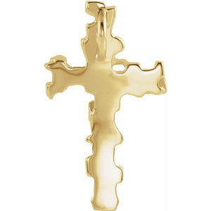 Men's Sculptural Cross Pendant In 14K Yellow Gold