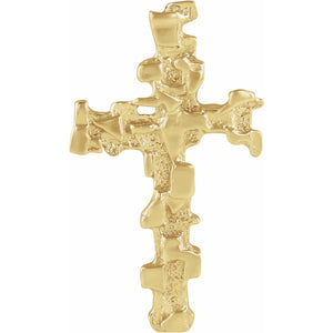 Men's Sculptural Cross Pendant In 14K White Gold Or Platinum