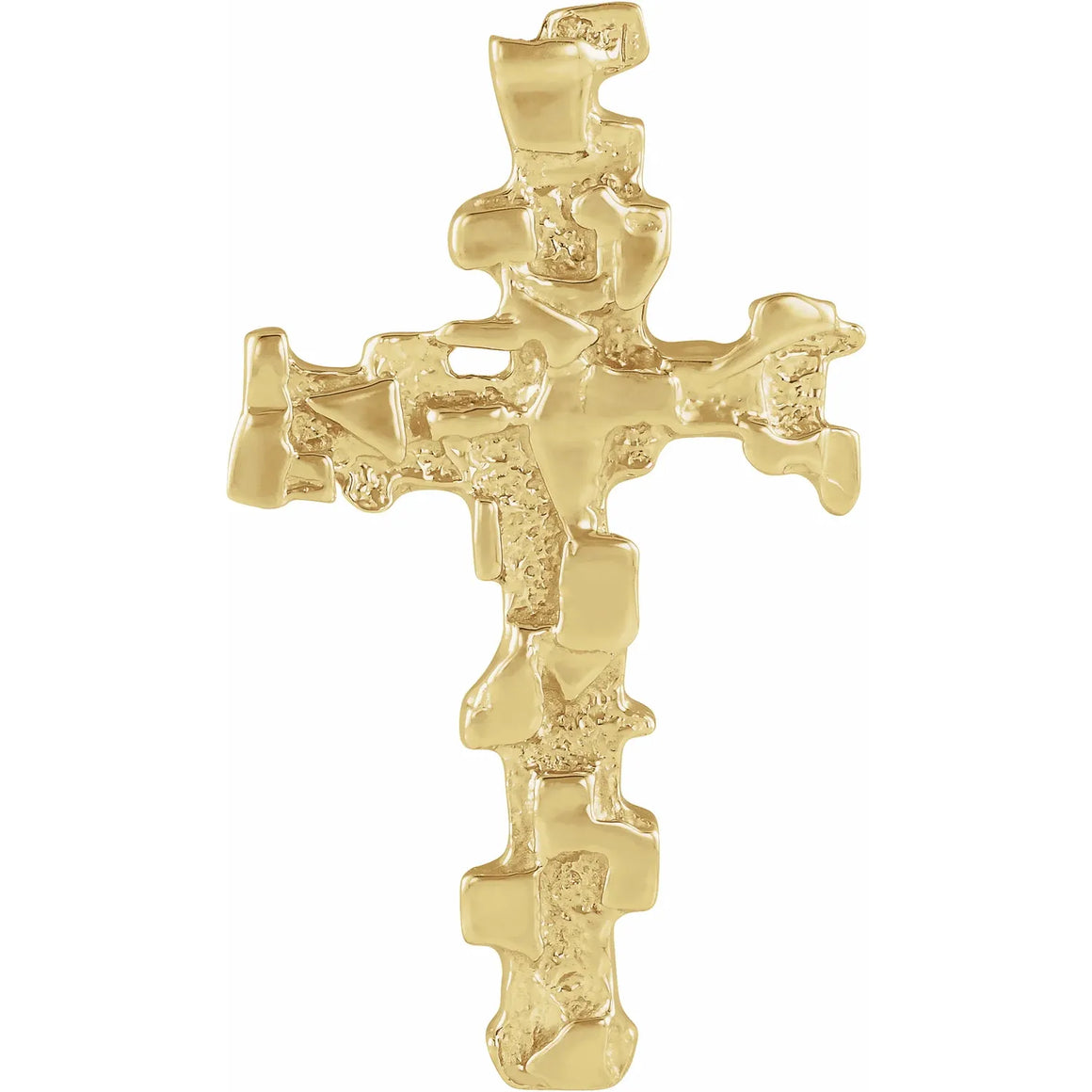 Men's Sculptural Cross Pendant In 14K Yellow Gold