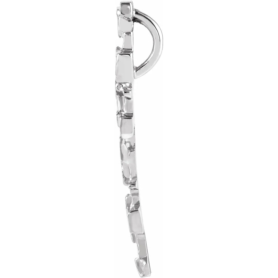 Men's Sculptural Cross Pendant In Sterling Silver