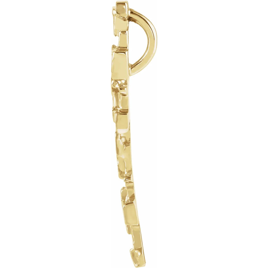 Men's Sculptural Cross Pendant In 18K Yellow Gold