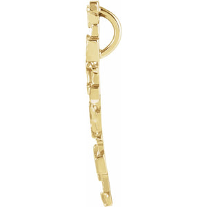 Men's Sculptural Cross Pendant In 14K White Gold Or Platinum