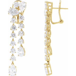 9.5 CT Lab-Grown Diamond Dangle Earrings In 14K Solid White Gold