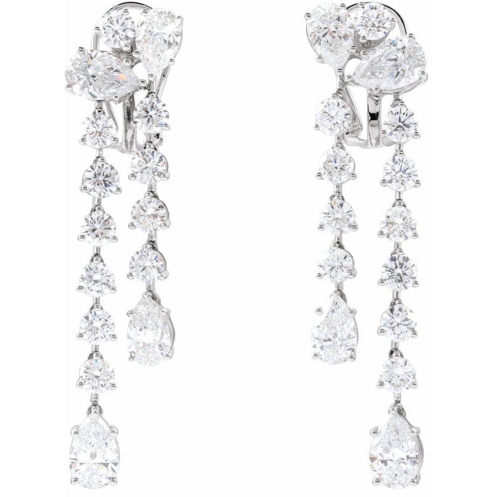 9.5 CT Lab-Grown Diamond Dangle Earrings In 14K Solid White Gold