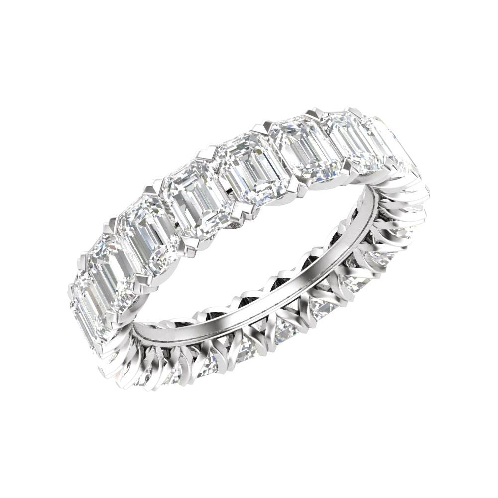5 And 1/3 CT Lab-Grown Diamond Eternity Band In Solid 14K White Gold