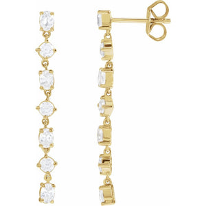 7 Is My Lucky Number 1 And 1/5 CT Lab-Grown Diamond Dangle Earrings In Solid 14K Yellow Gold