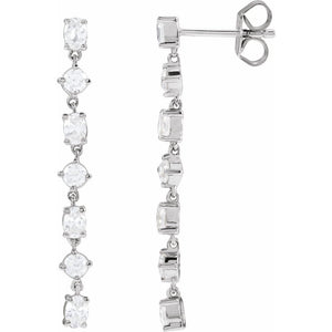 1 And 1/5 CT Lab-Grown Diamond Dangle Earrings In Solid 14K Yellow Gold