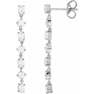 7 Is My Lucky Number 1 And 1/5 CT Lab-Grown Diamond Dangle Earrings In Solid 14K White Gold