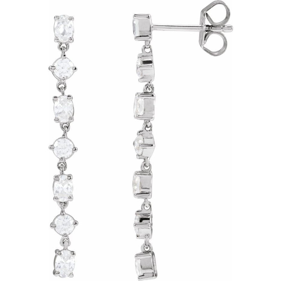 7 Is My Lucky Number 1 And 1/5 CT Lab-Grown Diamond Dangle Earrings In Solid 14K White Gold