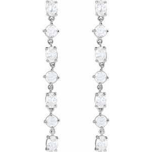 1 And 1/5 CT Lab-Grown Diamond Dangle Earrings In Solid 14K Yellow Gold