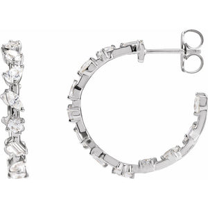 Parisian Lights 2 CT Lab-Grown Diamond Hoop Earrings In Solid 14K Yellow Gold