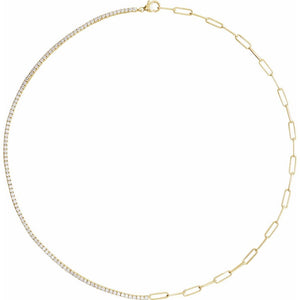 Demitasse 3 1/4 CT Lab-Grown Diamond 18" Necklace In Solid 14K Yellow Gold