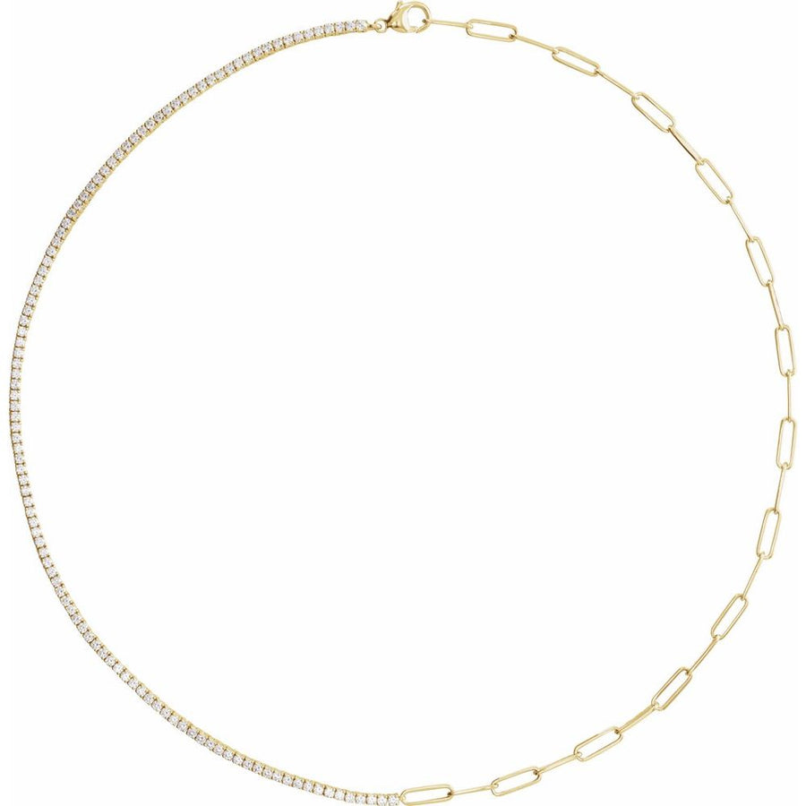 Demitasse 3 1/4 CT Lab-Grown Diamond 18" Necklace In Solid 14K White Gold