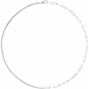 Demitasse 3 1/4 CT Lab-Grown Diamond 18" Necklace In Solid 14K Yellow Gold