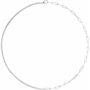 Demitasse 3 1/4 CT Lab-Grown Diamond 18" Necklace In Solid 14K White Gold