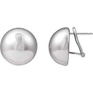 14K Yellow Gold 18 mm Electroform Dome Earrings