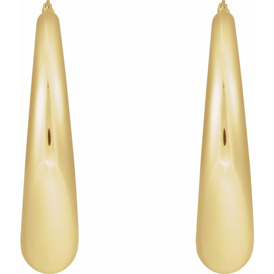 14K Yellow Gold 37.2 mm Electroform Puffy Hoop Earrings