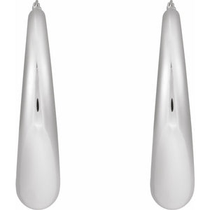 Sterling Silver 37.2 mm Electroform Puffy Hoop Earrings