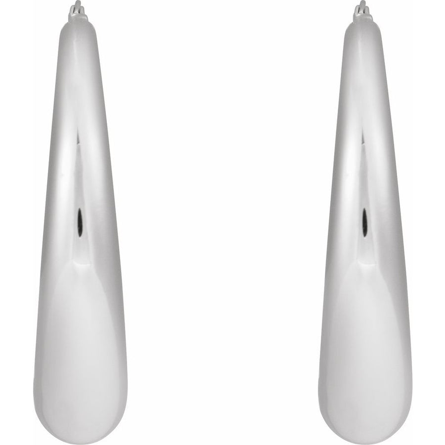 Sterling Silver 37.2 mm Electroform Puffy Hoop Earrings