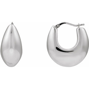 Sterling Silver 25.1 mm Electroform Tapered Hoop Earrings