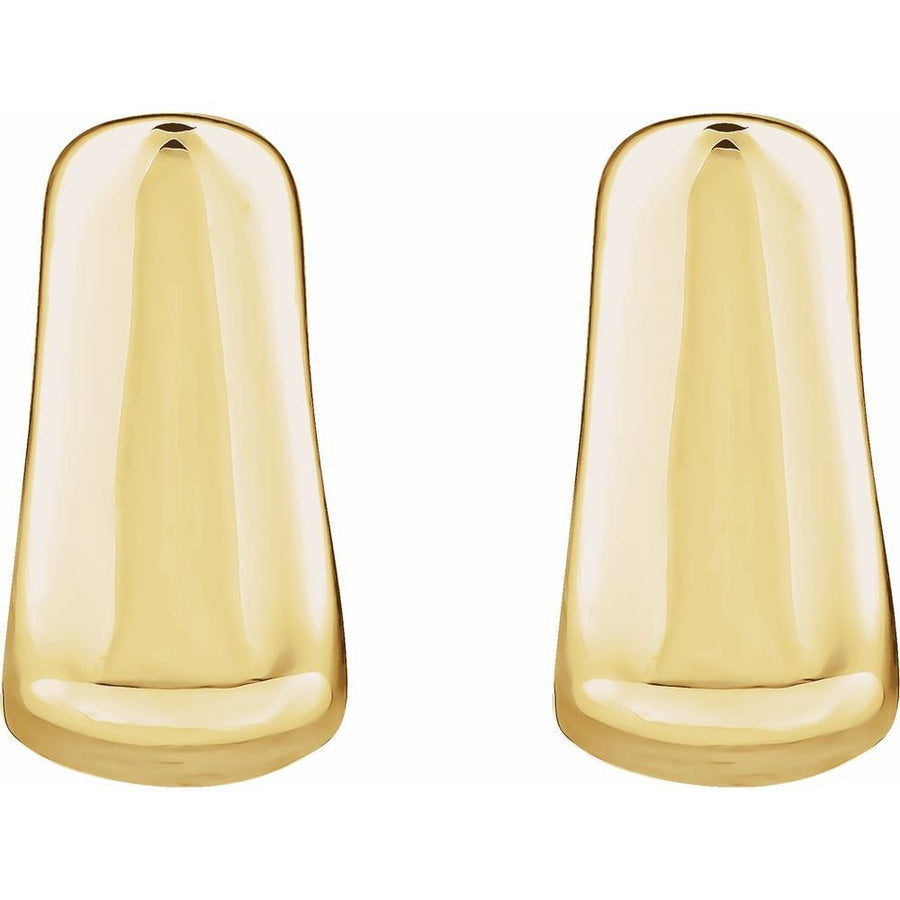 14K Yellow Gold 16.7 mm Electroform Square Hoop Earrings