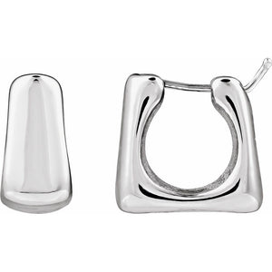 Sterling Silver 16.7 mm Electroform Square Hoop Earrings