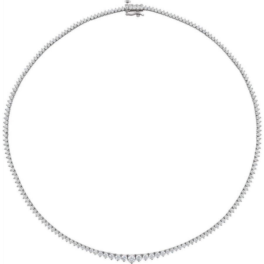 Endless Diamonds  6 And 5/8 Ct Graduated Lab-Grown Diamond Solid 14K Yellow Gold Line Necklace