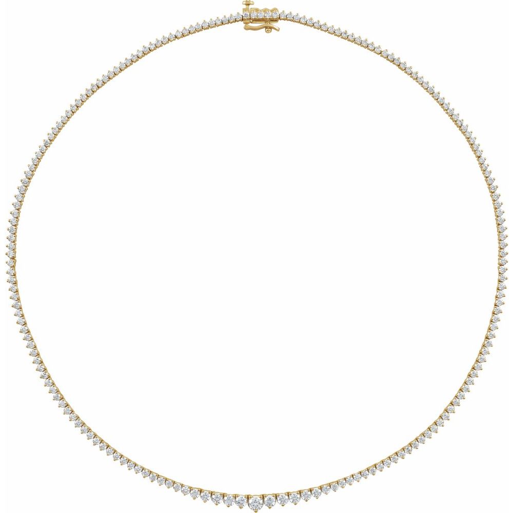 Endless Diamonds  6 And 5/8 Ct Graduated Lab-Grown Diamond Solid 14K Yellow Gold Line Necklace