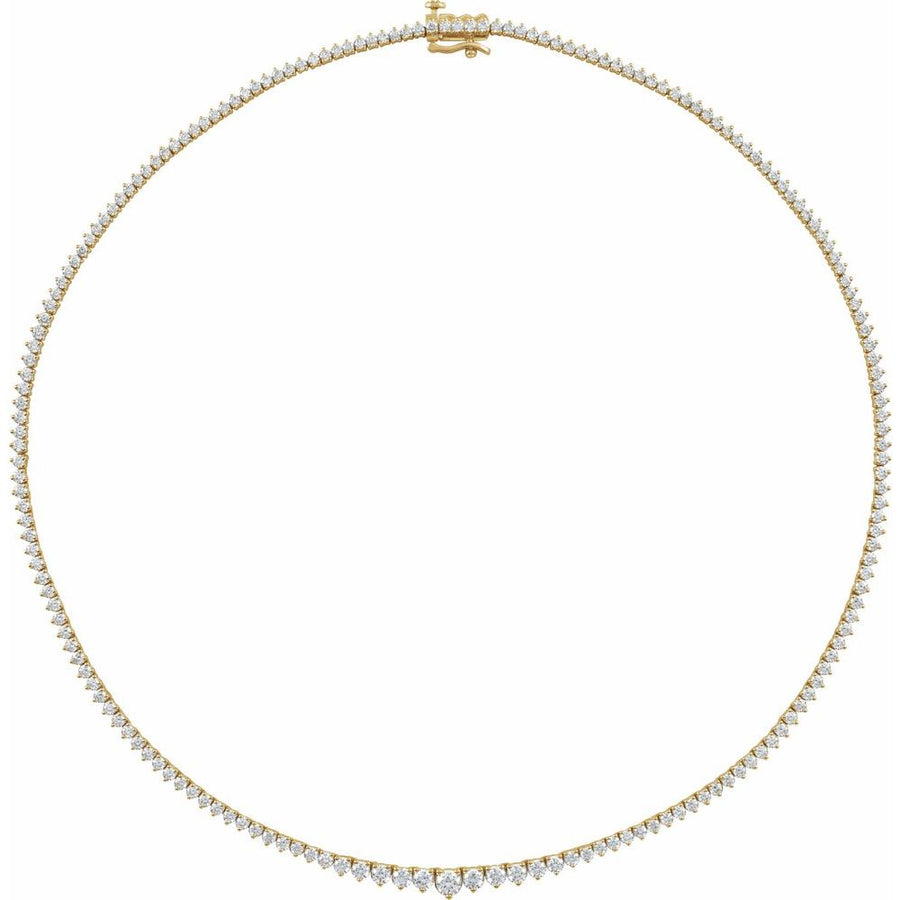 Endless Diamonds  6 And 5/8 Ct Graduated Lab-Grown Diamond Solid 14K White Gold Line Necklace