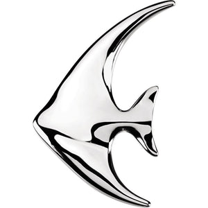 Large Angelfish Brooch | Pendant  In Solid 14K White Gold