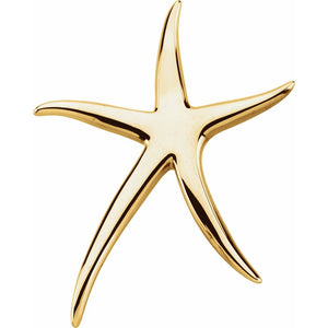 Large Starfish Brooch | Pendant  In Solid 14K Yellow Gold