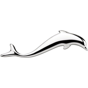 Large Dolphin Brooch | Pendant  In Solid 14K White Gold