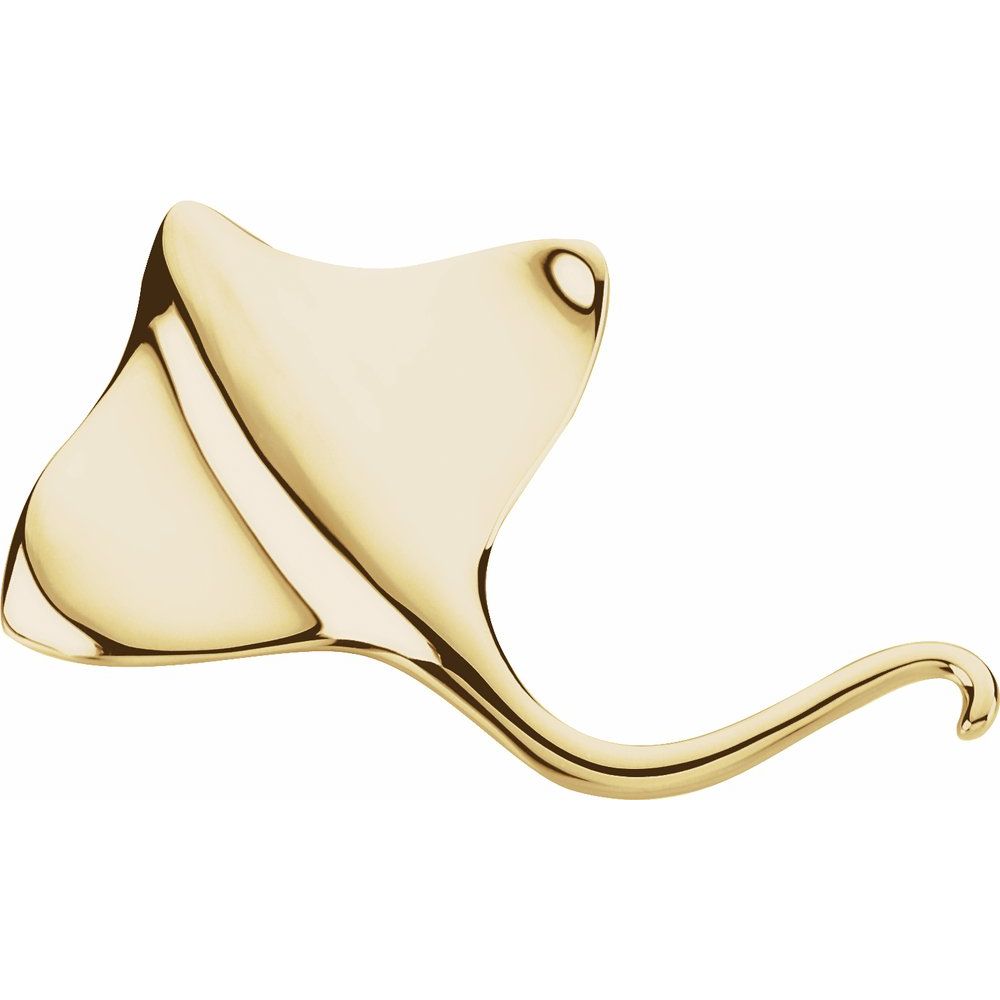 Large Stingray Brooch | Pendant  In Solid 14K Yellow Gold