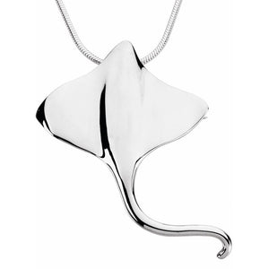 Large Stingray Brooch | Pendant  In Solid 14K Yellow Gold