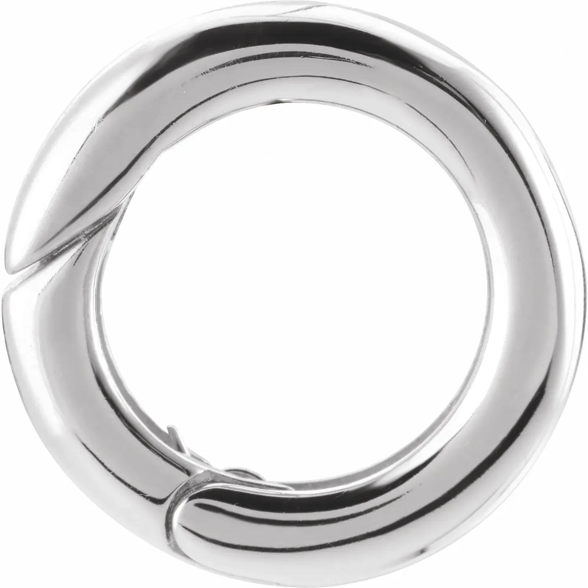 Hinged Round Charm Bail In Solid 14K White Gold