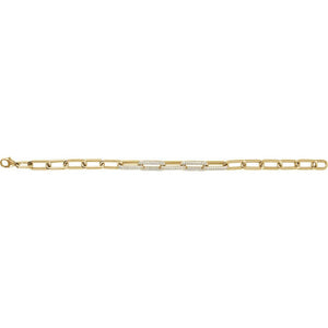 1 1/2 Ct Lab-Grown Diamond Paperclip-Style 7" Bracelet In Solid 14K Yellow Gold