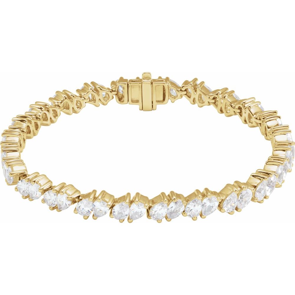 9 1/2 Ct Pear Shaped Lab-Grown Diamond Line Bracelet In 14K Yellow Gold